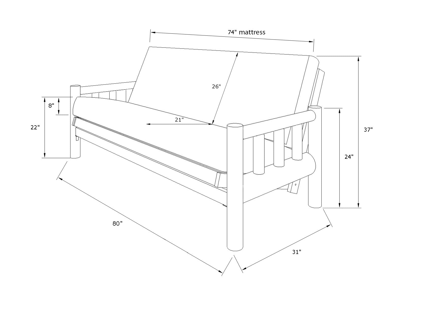 Kodiak Furniture Lodge Full-Size Traditional Solid Hardwood Frame in Natural - WoodArtSupply