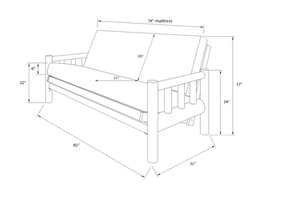 Kodiak Furniture Lodge Full-Size Traditional Solid Hardwood Frame in Natural - WoodArtSupply