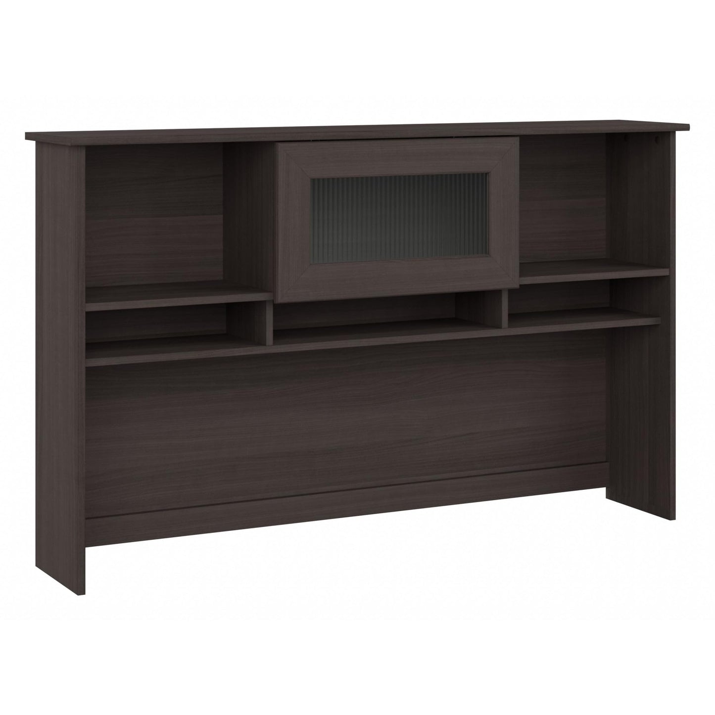 Bush Furniture Cabot 60W Desk Hutch with Shelves and Cabinet in Heather Gray - WoodArtSupply