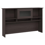 Bush Furniture Cabot 60W Desk Hutch with Shelves and Cabinet in Heather Gray Bush Business Furniture