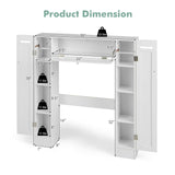 Tangkula Over The Toilet Storage Cabinet, Bathroom Space Saver w/Adjustable Shelves & Paper Holder, Freestanding above Toilet Organizer w/ 2 Side & Pull-Down Door for Bathroom Storage (White) Tangkula