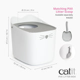 Catit PIXI Top-Entry Litter Box – Modern, Leak-Proof Cat Litter Box with Anti-Tracking Lid, Easy-Clean Design, Seamless & BPA-Free – Reduces Litter Mess, Minimalist Style, Large Space for Cats Catit