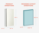 Zenna Home Bathroom Medicine Cabinet with Mirror, Frameless Bathroom Wall Cabinet with Rustproof Aluminum Body, 3 Adjustable Glass Shelves, Recessed or Surface Wall Mount Installation, 20 x 26 Inches Zenna Home