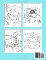 Hello Summer Coloring Book For Kids: Fun Coloring pages with Simple Pictures and Cute Style Illustrations about Summer, beach trips, and activities for Kids, Boys & Girls Ages 4-8 WoodArtSupply