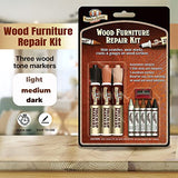 Parker & Bailey Wood Repair Kit - Furniture Markers Touch Up Furniture Scratch Repair Markers Wood Floor Scratch Remover Wood Marker Wood Stain Parker & Bailey
