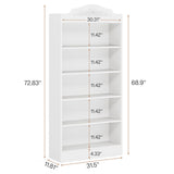 Tribesigns Set of 2 73 Inch Tall 5 Tier White Bookshelves, Modern 5-Shelf White Library Bookcase with Shelves, Freestanding Etagere Shelving Unit for Living Room/Home (2) Tribesigns