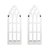 HPC Decor Candle Sconces Wall Decor Set of 2- Handmade Wall Sconce Candle Holder- White Window Shape Wood Wall Home Decor- Farmhouse Wall Decorations for Living Room, Bedroom, Bathroom, Dining Room HPC DEC R OUR HAPPY PLACE