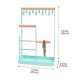 ProCase Jewelry Organizer Stand Necklace Holder, 4-Tier Jewelry Tower Rack with Earring Tray, 10 Hooks Necklaces Hanging Small Jewelry Display Storage Tree for Bracelets Earrings Rings Watches -Blue ProCase