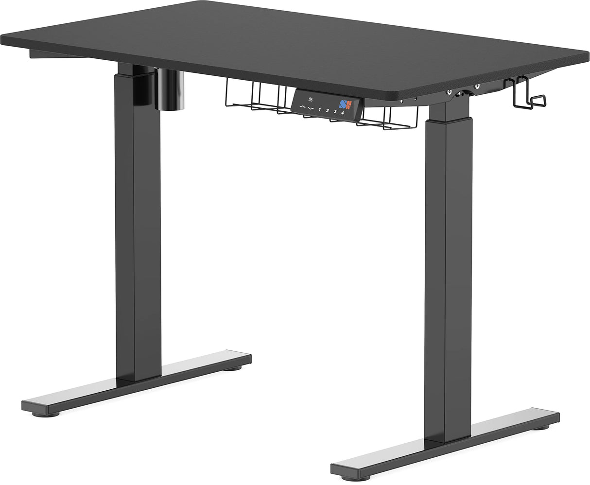 SHW 40-Inch Electric Height Adjustable Standing Desk with Memory Preset and Cable Management Tray, Black SHW
