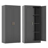 SteeLoong Metal Kitchen Storage Cabinets,60”Pantry Cabinet with Doors and 4 Adjustable Shelves,Tall Black Cabinet for Pantry, Laundry Room,Living Room,Dinning Room SteeLoong