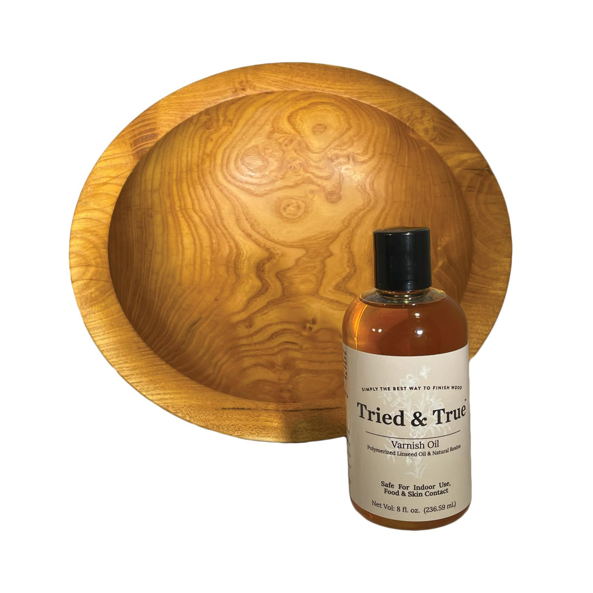 Tried & True Superior Varnish Oil Wood Finish & Sealer, 8 oz. - Natural Pine Resin & Linseed Oil, Ideal for Interior Furniture, Tables, Countertops - Tried & True