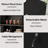 LVB Black Horizontal Bookshelf, Modern Cube Storage Organizer Bookcase, Industrial Wide Long Wood Metal Book Shelf, Farmhouse Low Large Cube Shelf for Office Home Bedroom Living Room, Black Oak, 63 In LVB