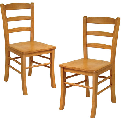 Winsome Wood Ladder Back Chair, Light Oak, 2 Pieces (34232), FURNITURE