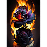 nekpiahu SkullFlower Diamond Art Painting Kits for Adults,Flowers Diamond Painting Kits for Beginners 5D Skull Full Drill Diamond Dots,Fire Gem Art Crafts for Adults Wall Decor 12x16inch nekpiahu