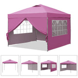 GDY 10x10ft Pop-up Paint Tent, Pink Canopy Tent, Instant Shelter Portable Outdoor Canopies with 4 Removable Side Walls. GDY