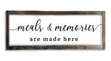 Dazingart Farmhouse Kitchen Wall Decor,Meals and Memories Are Made Here Sign, Rustic Wood Kitchen Signs Dinning Room Wall Decor (Meal) Dazingart