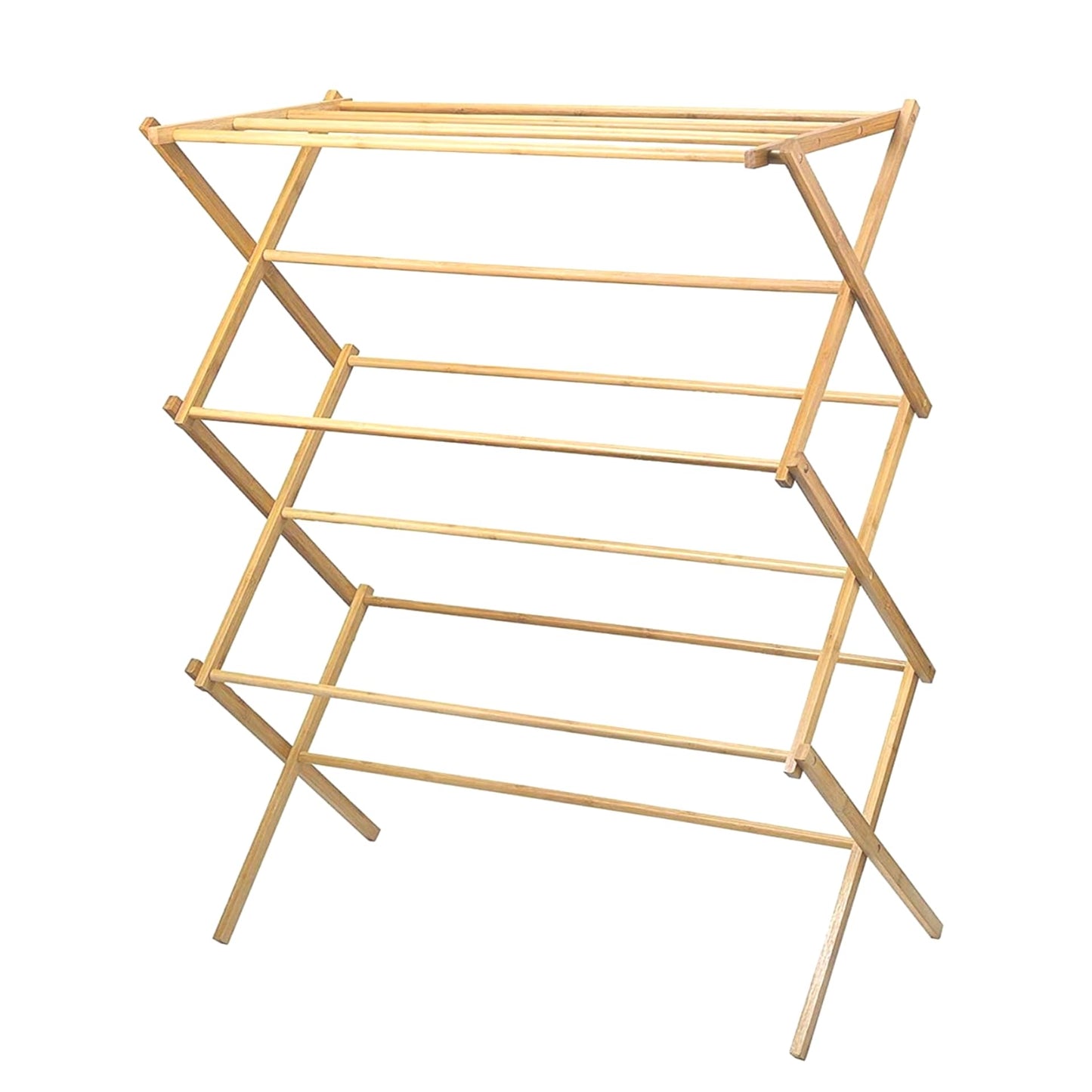 Home-it Wooden Clothes Drying Rack for Laundry - Collapsible Folding Bamboo Laundry Drying Rack for Drying Clothes - Heavy Duty Pre Assembled - WoodArtSupply