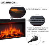 LegendFlame® Camille Electric Fireplace with 39.5" Mantel Surround and Jaden 27" Insert, Cream White Finish Legend Flame