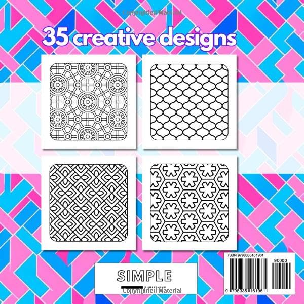 Relaxing Geometric Patterns: Coloring Book For Stress Relief WoodArtSupply