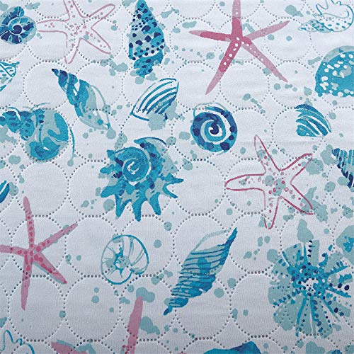 Pink Starfish & Aqua Twin Size Beach Quilt Set - Reversible & Lightweight Bedding - Collection with Coverlet Jessy Home