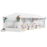 10x30 Outdoor Canopy Patio Tent Camping Gazebo Events with 5 Removable Walls for [Party] Wedding BBQ Cater, White FDW