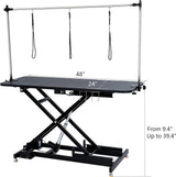 48" Electric Dog Grooming Table, Heavy Duty X-Lift Structural Hydraulic Max Load 350Lbs Professional Pet Grooming Table for Dogs & Cats with Adjustable Overhead Arm, Noose Height Range 9.4''-39.4'' MERXENG
