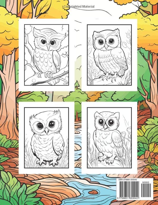 Owl Coloring Book: For Kids, Majestic Owls, Creative Gift Majosta