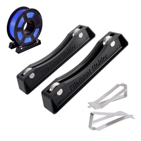 3D Printer Filament Spool Holder Bearing Design Fits All Spools of Any Size and All Filament Types for PLA/ABS/TPU/Other 3D Printing Materials with Ender 3 Glass Bed Spring Turn Clips FABULWAY