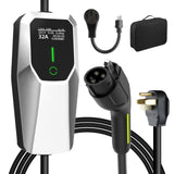 Level 1 2 Electric Vehicle Charger 26ft EV Portable Charging Cable with NEMA 14-50/5-15 Plug 7.68Kw 32A Current Adjustable EV & Plug-in Hybrid Car Charger for SAE_J1772 EagleNav