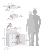 VASAGLE Floor Storage Cabinet, Freestanding Storage Unit with 3 Drawers, Adjustable Shelf, 11.8 x 23.6 x 31.5 Inches, for Living Room, Bathroom, Entryway, White UBBC542P31V1 VASAGLE