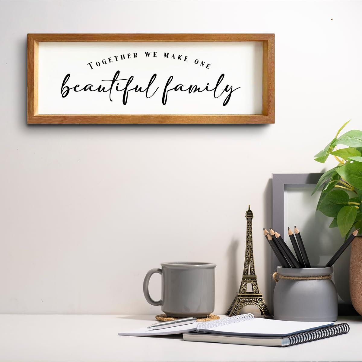 Inspirational Family Sign Rustic Country Family Quote Decorative Wooden Framed Sign Family Decor First House Must Haves Housewarming Gifts Farmhouse Wall Decor Home Entryway Garden Garage Decoration