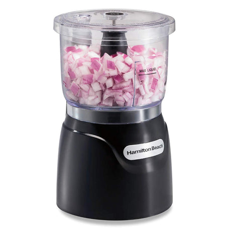 Hamilton Beach Electric Vegetable Chopper & Mini Food Processor, 3-Cup, 350 Watts, for Dicing, Mincing, and Puree, Black (72850) Hamilton Beach