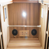 Xmatch Far Infrared Wooden Sauna Canadian Red Cedar, 1-Person Size, with 1350W, 8 Low EMF Heaters & 2 Bluetooth Speakers Xmatch