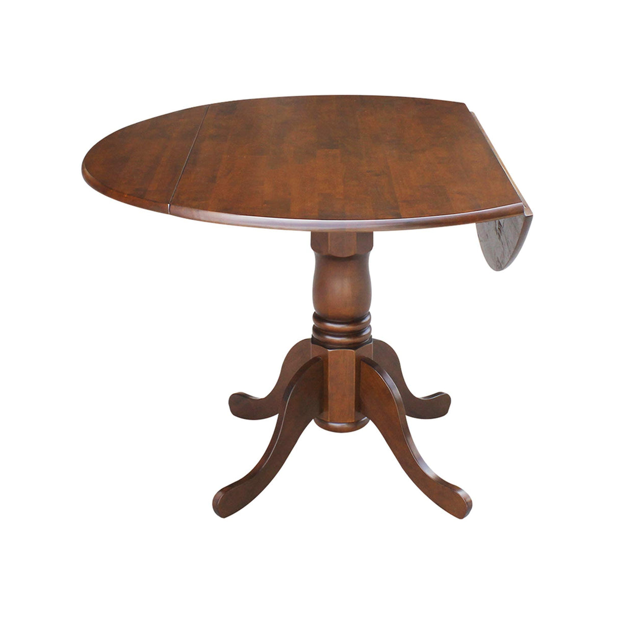 International Concepts Round Dual Drop Leaf Pedestal Table, Espresso, 42" IC International Concepts