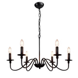Depuley Farmhouse Chandelier for Dining Room: 6-Light Black Industrial Kitchen Island Pendant Light Fixture with 6 E12 Bulbs - Rustic Candle Chandeliers Vintage Modern Hanging Ceiling Lamp for Bedroom Depuley