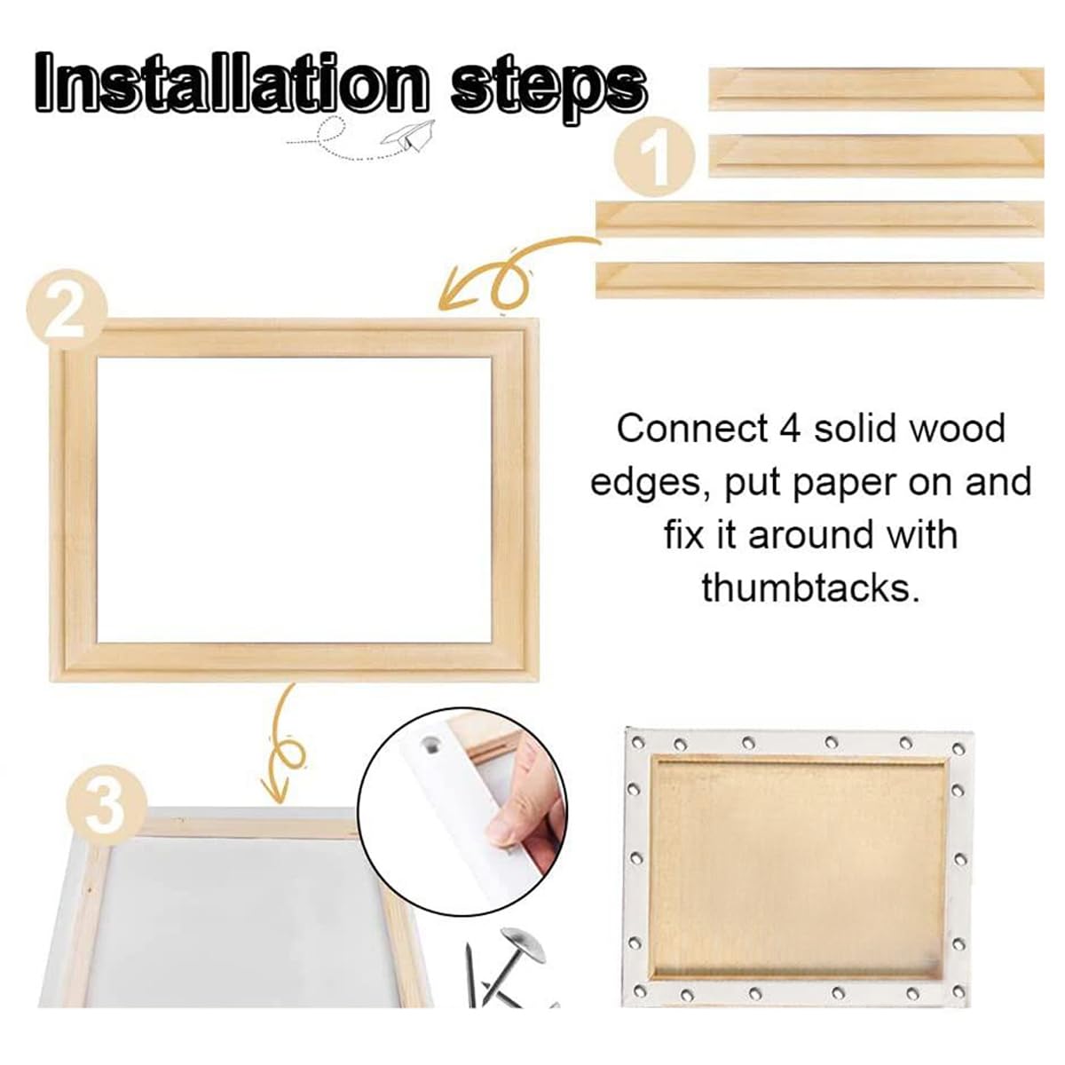 ECYC 20x30cm Wood Canvas Frames Kit, Removable Wooden Canvas Frames DIY Wood Canvas Stretcher Bars Kits for Prints, Oil Paintings, Digital Paintings and Posters ECYC
