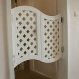 Interior Solid Wood Swing Door,Retro Cafe Swinging Doors Auto Close Fence Half Waist Cowboy Door,Hollow-Carved Design Bar Kitchen Hallway Entrance Partition Parlor Butler Door (W 32 x 36in,White) NIANXINN