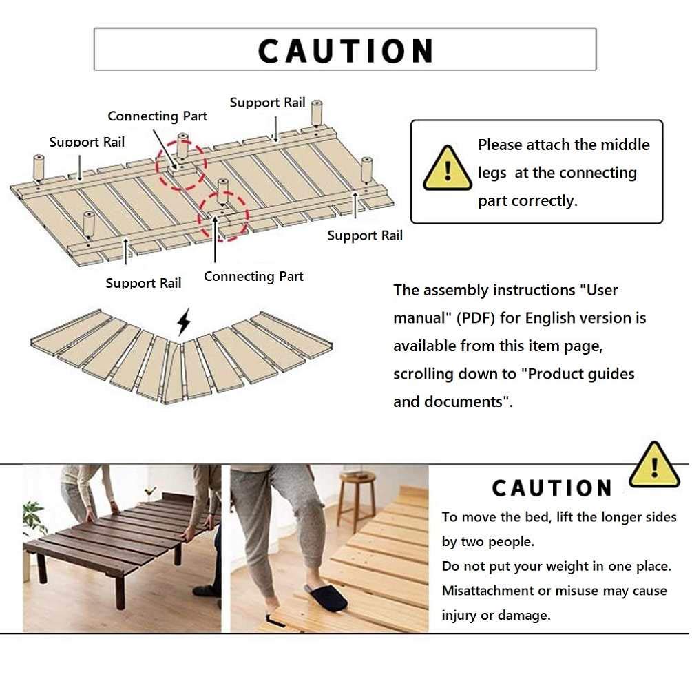 EMOOR Wood Slatted Floor Bed Frame OSMOS Twin for Japanese Futon Mattress Solid Pine (Earth-Natural), Height Adjustable (2/7/12in) Tatami Mat - WoodArtSupply