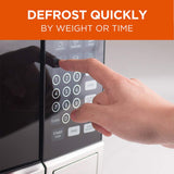 COMMERCIAL CHEF 1.6 Cubic Foot Microwave with 10 Power Levels, Small Microwave with Push Button, 1000 Watt Microwave with Digital Control Panels, Countertop Microwave with Timer, Stainless Steel Commercial CHEF