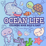 Ocean Life: Coloring Book for Adults and Kids, Bold and Easy Designs for Relaxation with Animals Sea (Bold & Easy Coloring) WoodArtSupply