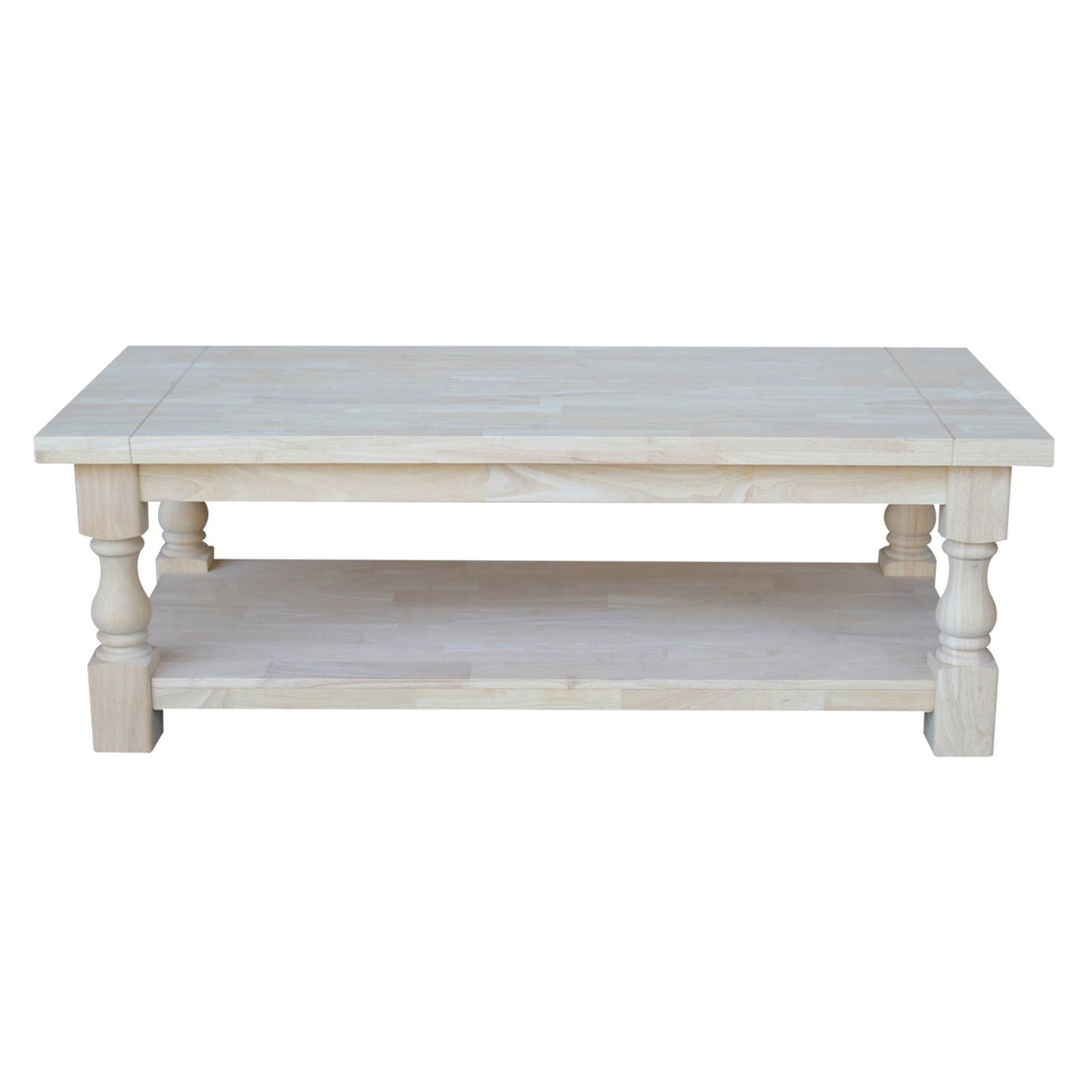 IC International Concepts Tuscan Coffee Table, 56 x 26-inch, Unfinished - WoodArtSupply