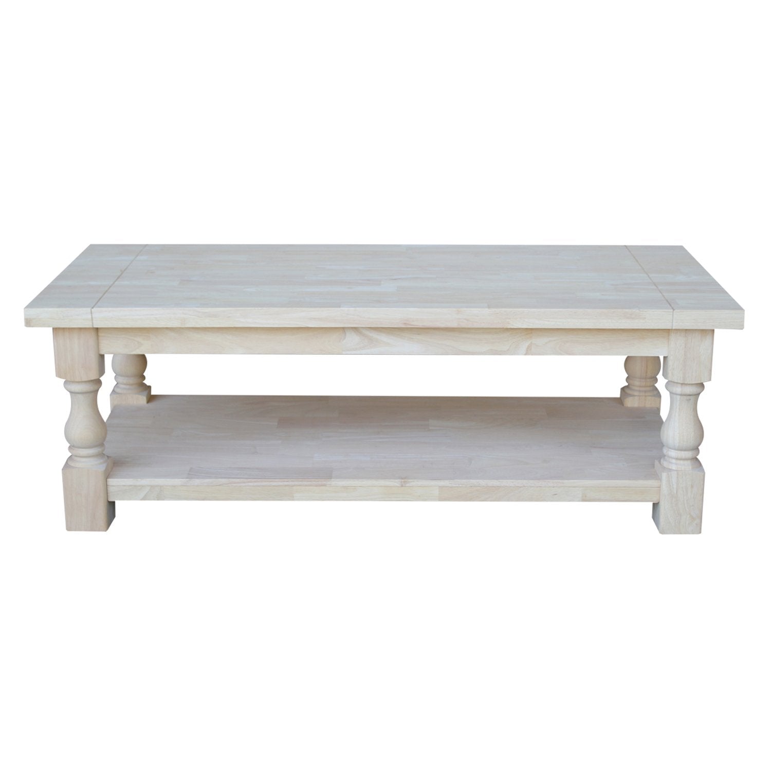 IC International Concepts Tuscan Coffee Table, 56 x 26-inch, Unfinished - WoodArtSupply