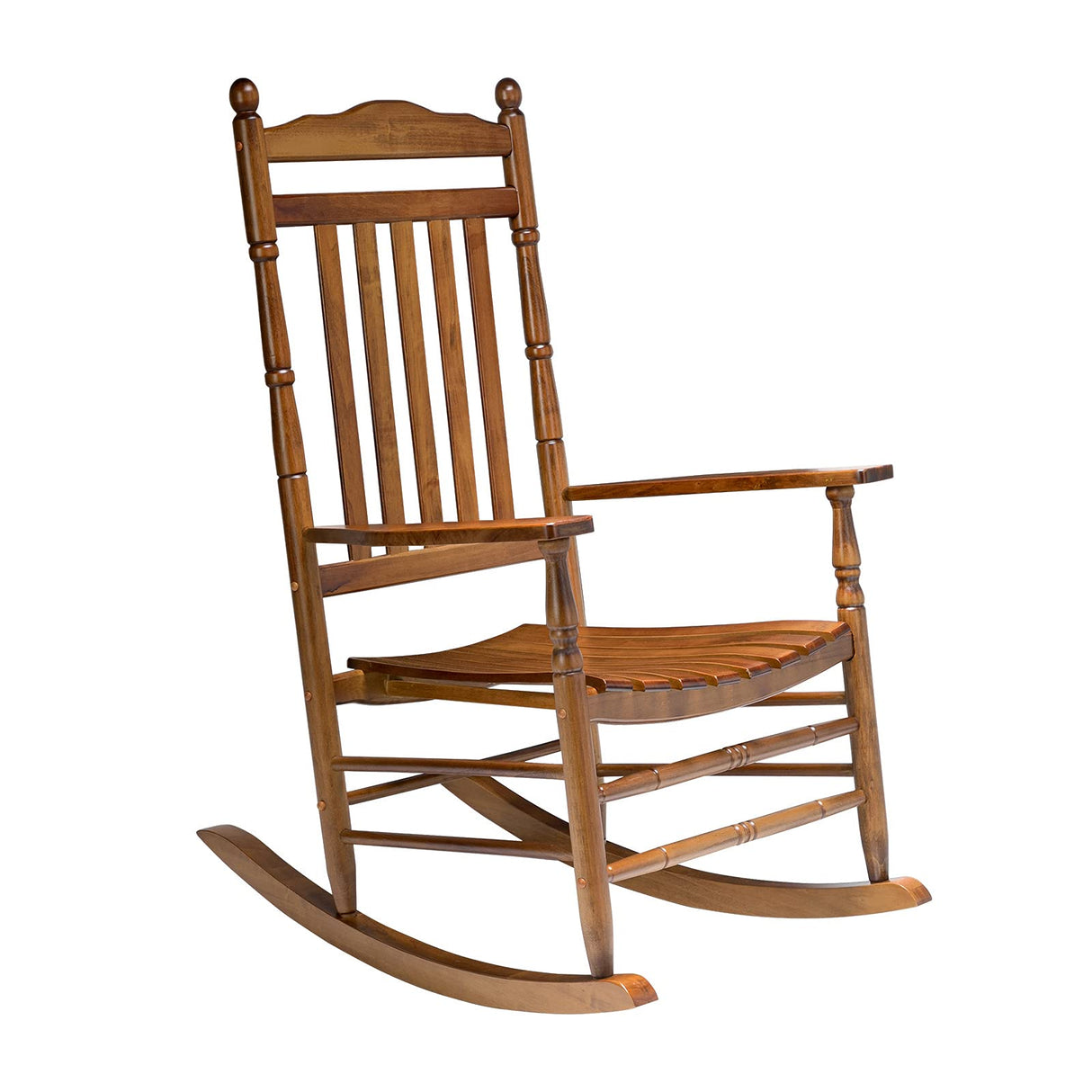 VINGLI Wood Rocking Chair Outdoor with 450 lbs Support Relaxing Rocker Solid Wood High Back Seat Reclining Seat for Deck, Garden, Backyard, Porch, Indoor or Outdoor Use, Oak VINGLI
