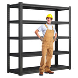 LLIIFFEE 72" H|59.1" W Storage Shelves Heavy Duty Adjustable 5 Tier Garage Shelving 3000 lbs Metal Shelf Industrial Utility Rack for Warehouse, Pantry, Basement, Workshop Storage & Organization LLIIFFEE