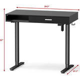 SHW Claire 40-Inch Height Adjustable Electric Standing Desk with Drawer, Black SHW