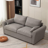 Panana Modern 2 Seater Loveseat Sofa Couch with Storage, Dark Grey or Light Color, Choice of Curved, Sock or Track Arm Design (Light Gray, 3 Seater - Track Arms) Panana