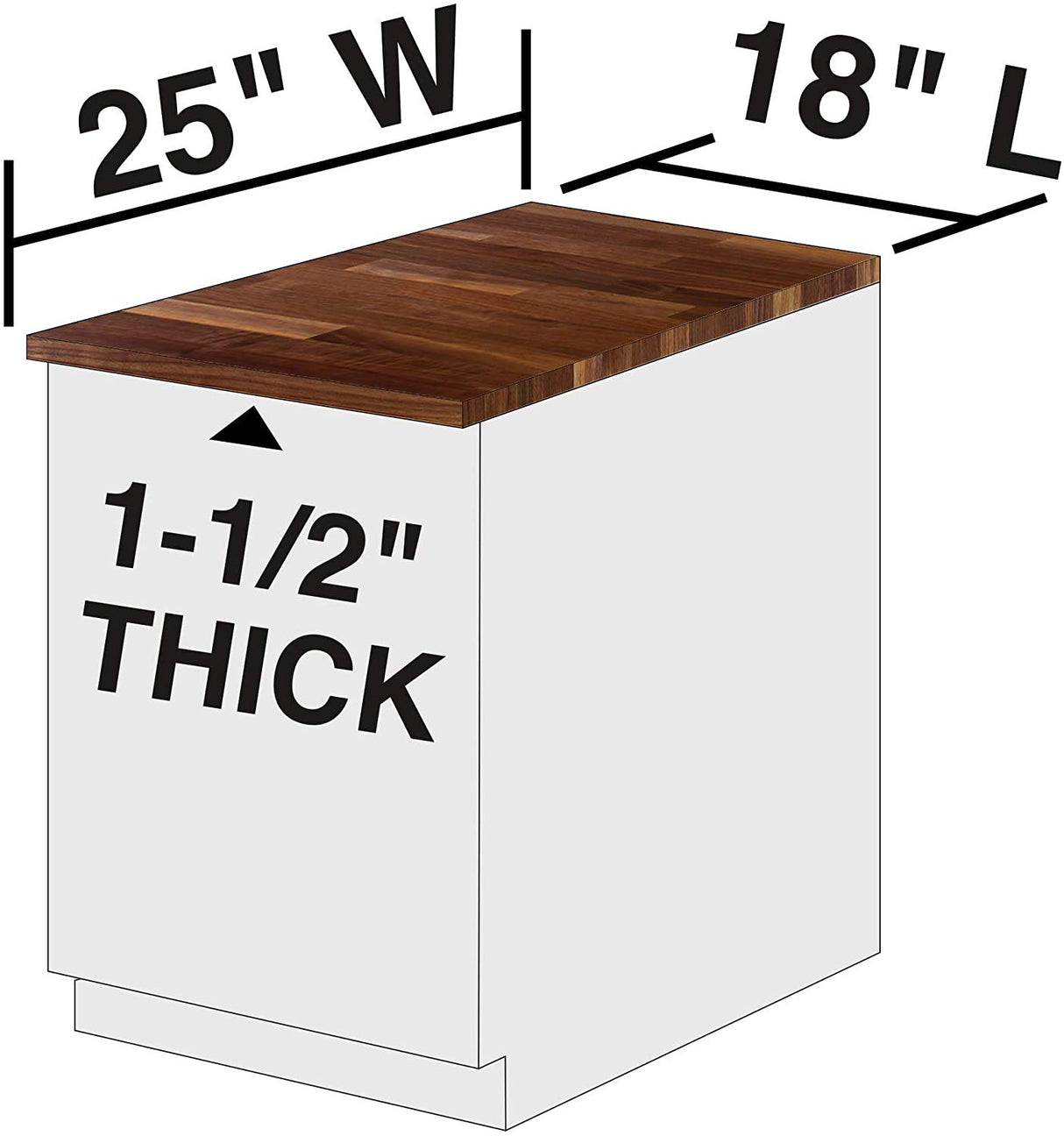 John Boos WALKCT-BL1825-O Blended Walnut Solid Wood Finish Natural Edge Grain Kitchen Cutting Board Island Top Butcher Block, 18 x 25 x 1.5 inches John Boos