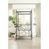 Pemberly Row Metal Twin Canopy Platform Bed in Black Pemberly Row