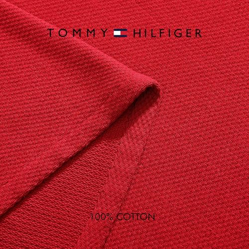 Tommy Hilfiger - King Cotton Blanket, Textured Pique Weave Bedding, Medium Weight Soft Blanket, Anti-Pilling & Fade Resistant, Ideal for Layering, Oeko-TEX Certified (Red) Tommy Hilfiger
