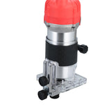 Wood Router, Weytoll 110V 800W Compact Router Tools 30000r/min with Transparent Base Edge Guide Electric Trimmer Compact Palm Router Corded for Woodworking Trimming Slotting Notching/Aluminum Red Weytoll